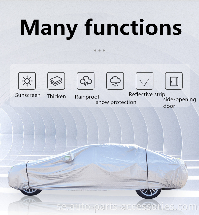 Perfect Fit Universal Customized Models Dust Proof Anti Rain Parpaulin Car Cover med dragkedja